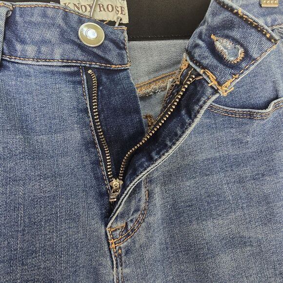 Knox Rose Jeans Women Size 10 Denim Blue Side Tribal Chevron Embroidered Pattern - Picture 10 of 11